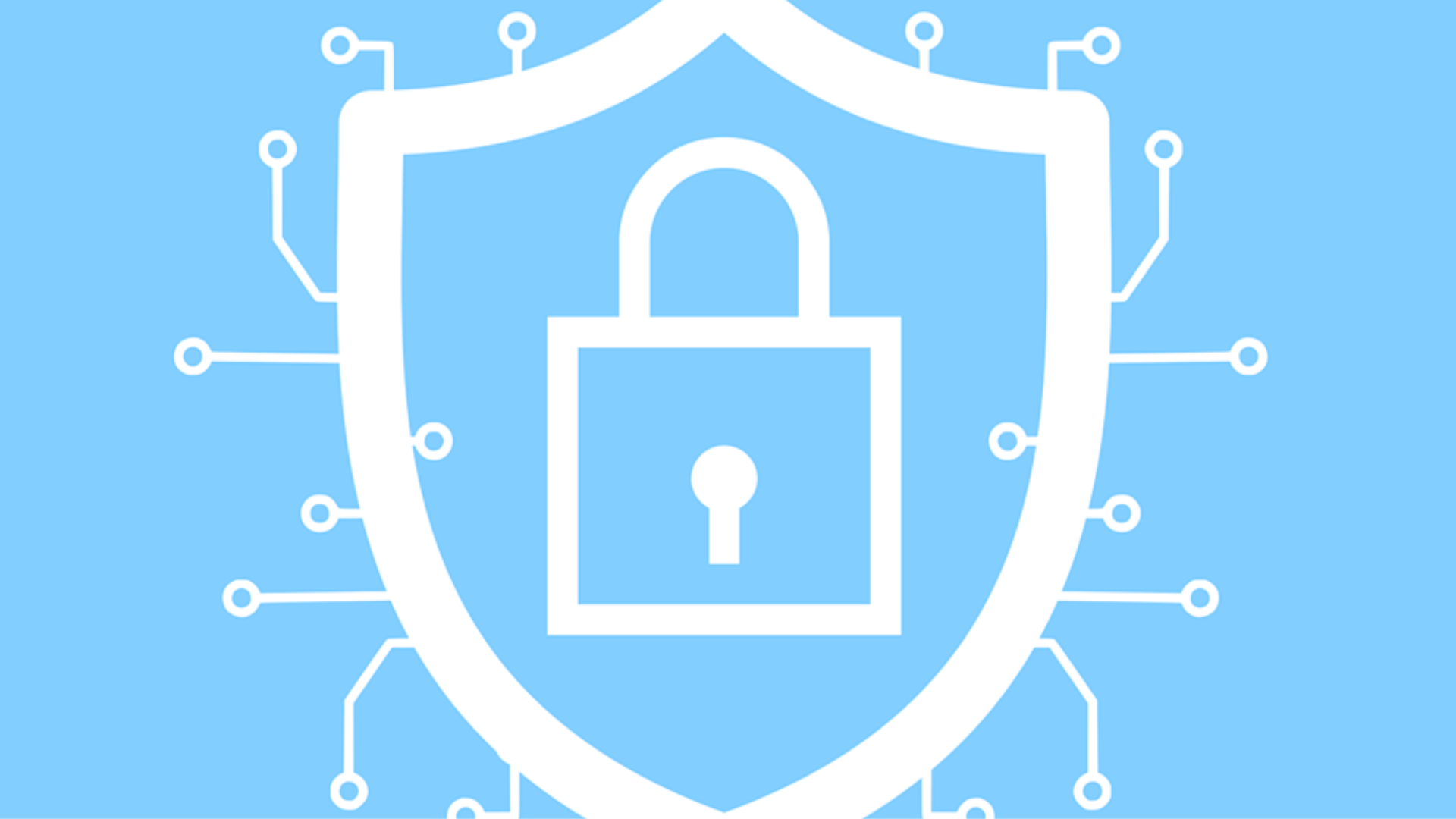 white lock inside of a white shield outline