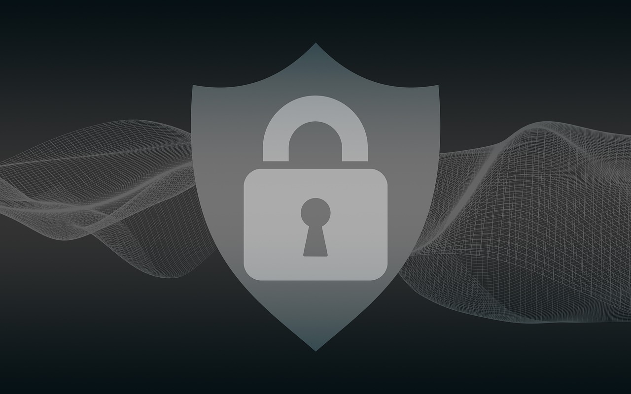A grey shield icon with a lock inside