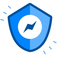 blue shield with lightning bolt
