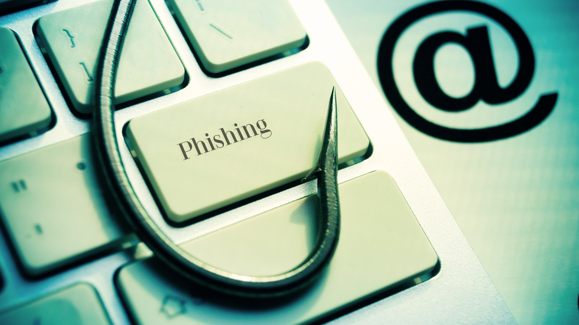 Phishing on key board with hook