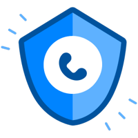 blue shield with phone